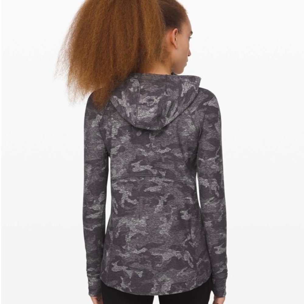 lululemon athletica Women's Gray Camo Long Sleeve Hoodie